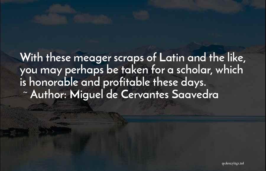 Days Like These Quotes By Miguel De Cervantes Saavedra