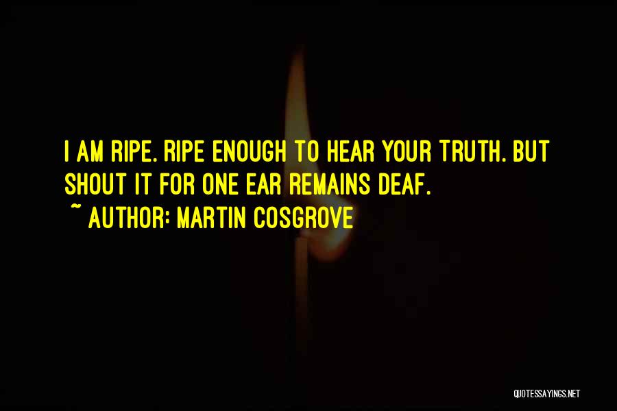 Deaf Ear Quotes By Martin Cosgrove