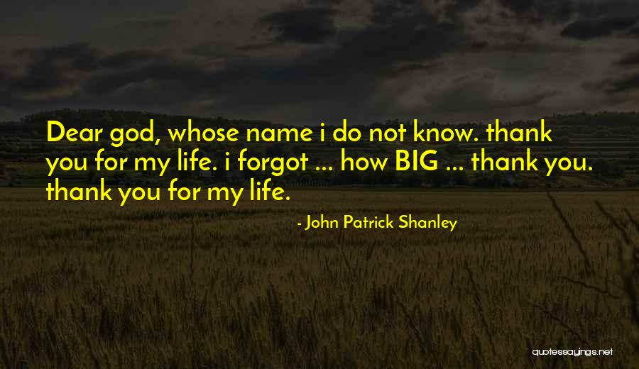 Dear God Thank You Quotes By John Patrick Shanley Dear God Thank You Quotes By John Patrick Shanley