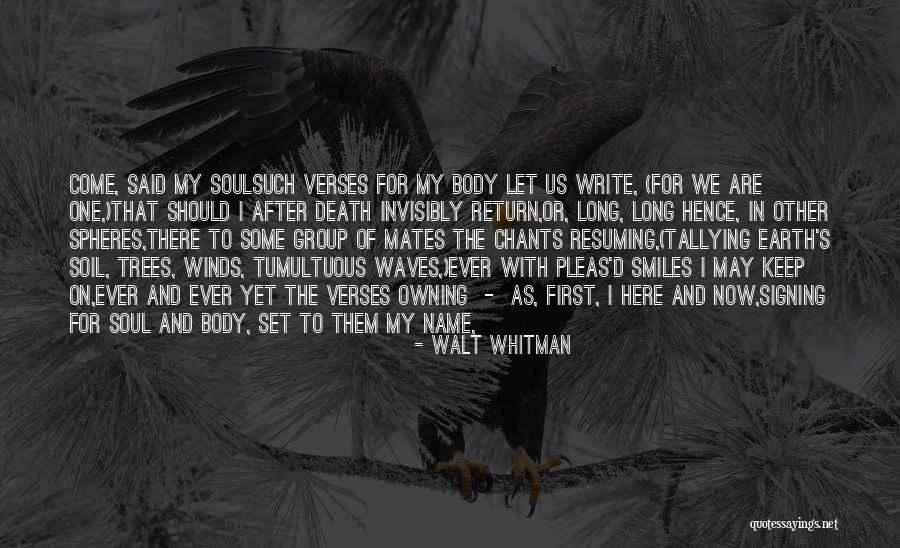 Death And Inspirational Quotes By Walt Whitman