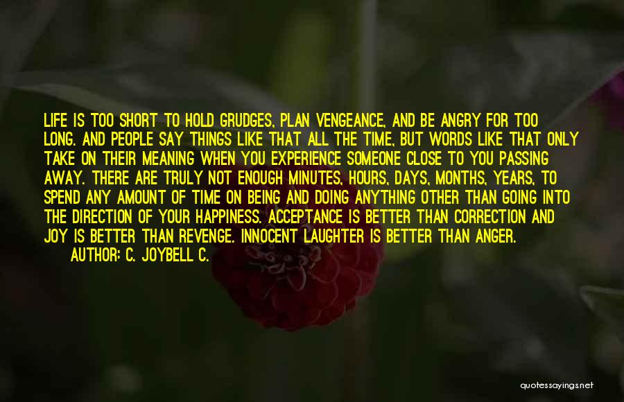 Death And Life Being Too Short Quotes By C. JoyBell C.