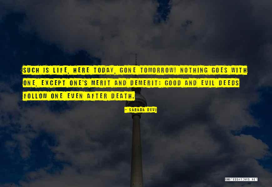 Death And Tomorrow Quotes By Sarada Devi Death And Tomorrow Quotes By Sarada Devi