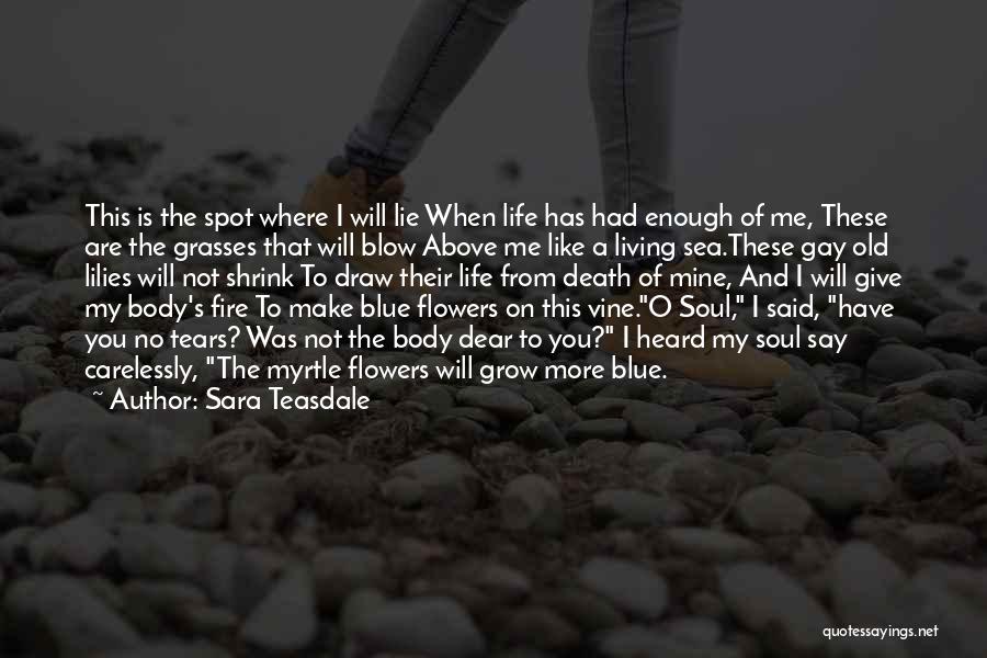 Death Blow Quotes By Sara Teasdale