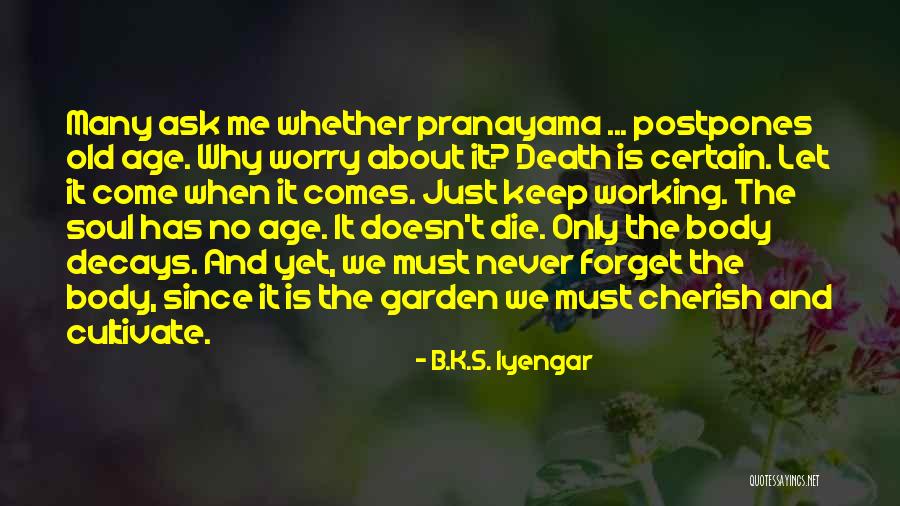Death Comes Quotes By B.K.S. Iyengar Death Comes Quotes By B.K.S. Iyengar