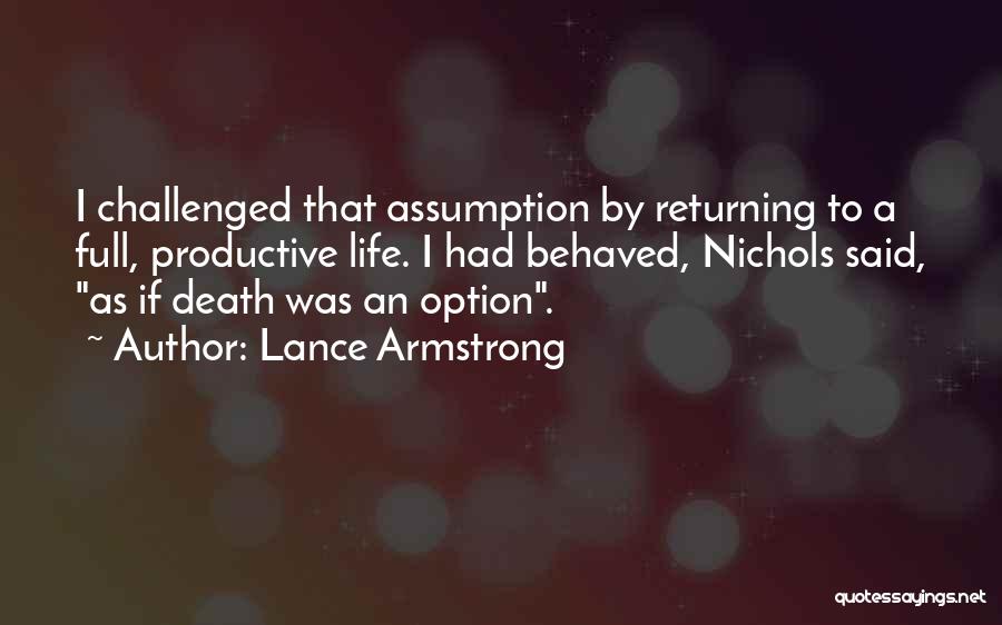 Death Is Not An Option Quotes By Lance Armstrong