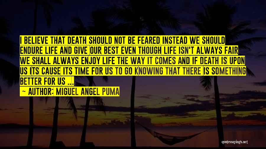 Death Is Not Fair Quotes By Miguel Angel Puma