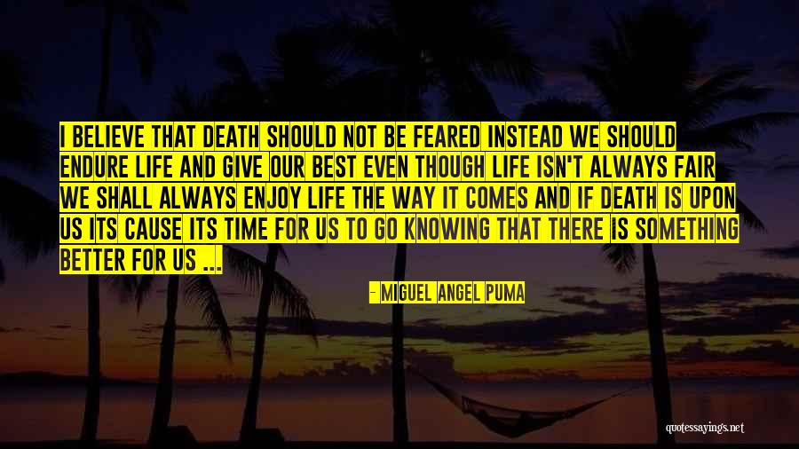 Death Is Not Fair Quotes By Miguel Angel Puma