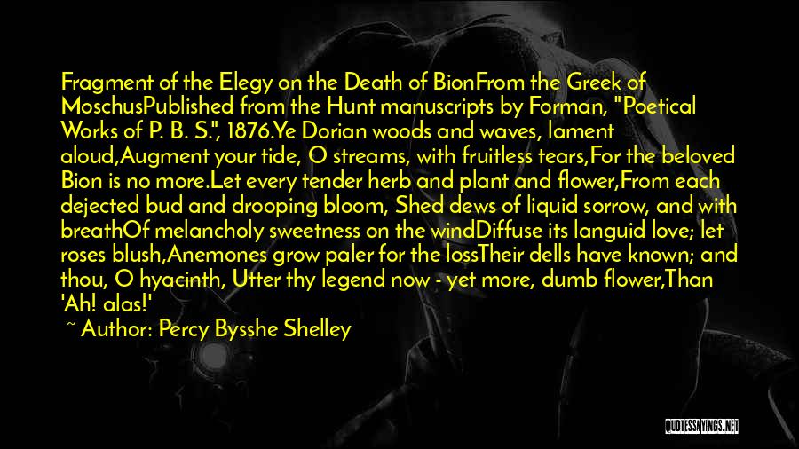Death Of A Singer Quotes By Percy Bysshe Shelley
