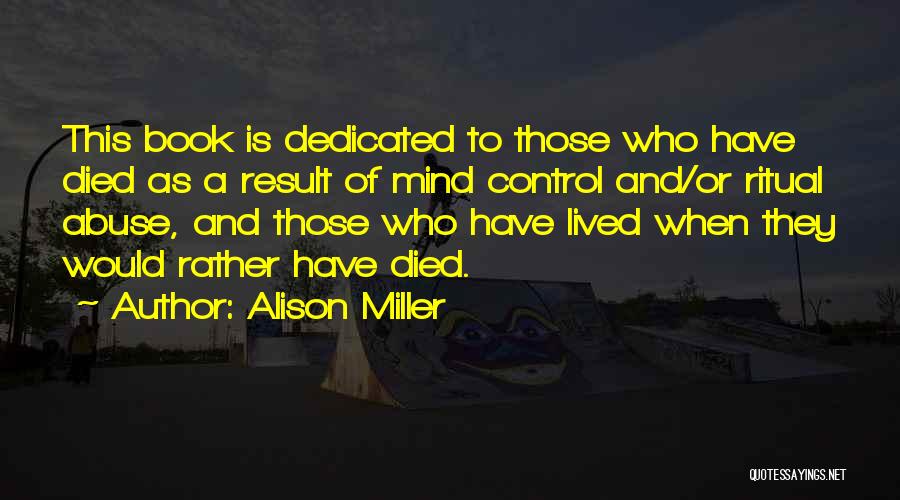 Death Ritual Quotes By Alison Miller
