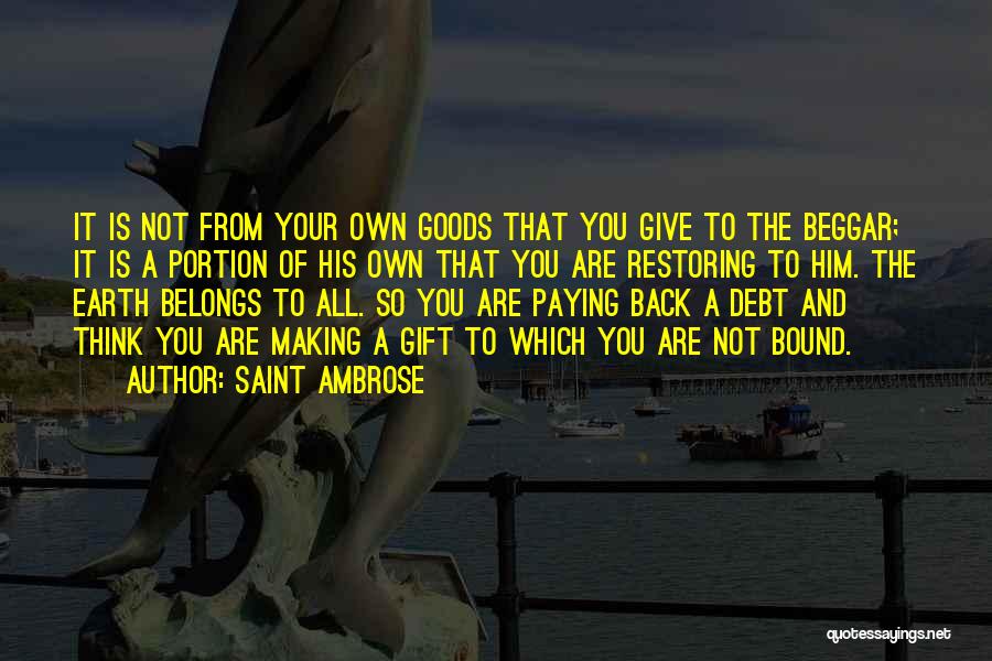 Debt Paying Quotes By Saint Ambrose