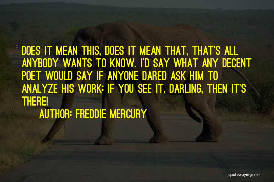 Decent Work Quotes By Freddie Mercury