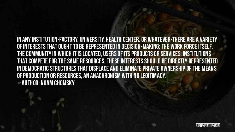 Decision Making In Work Quotes By Noam Chomsky