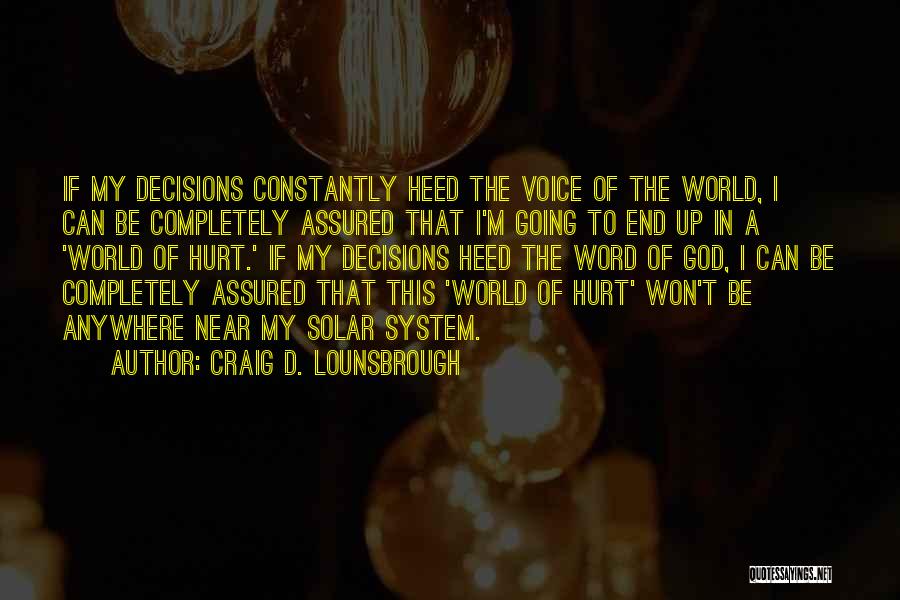 Decisions And Their Consequences Quotes By Craig D. Lounsbrough