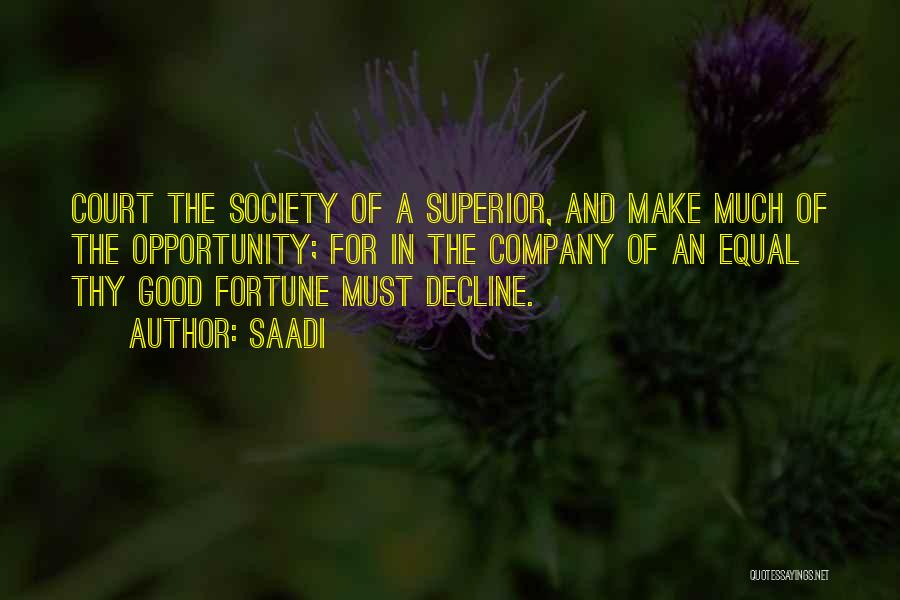 Decline Of Society Quotes By Saadi