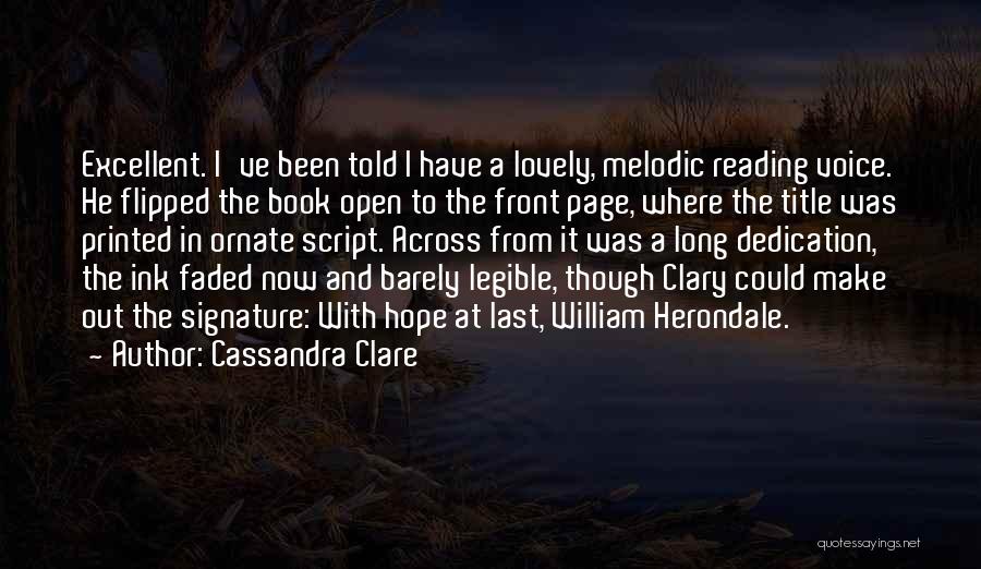 Dedication Of A Book Quotes By Cassandra Clare