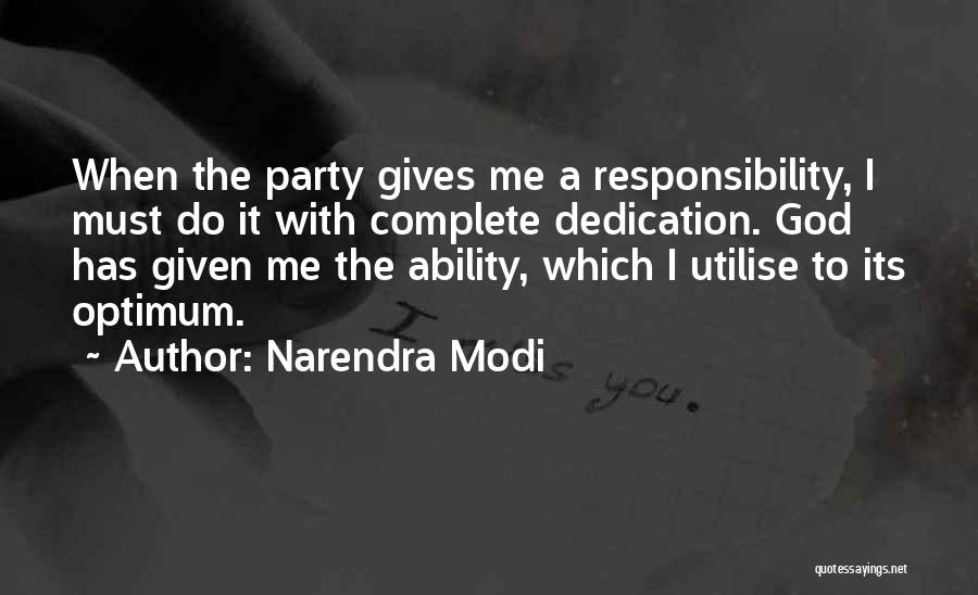 Dedication To God Quotes By Narendra Modi