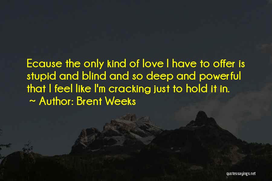 Deep And Powerful Love Quotes By Brent Weeks