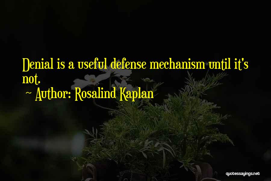 Defense Mechanism Quotes By Rosalind Kaplan