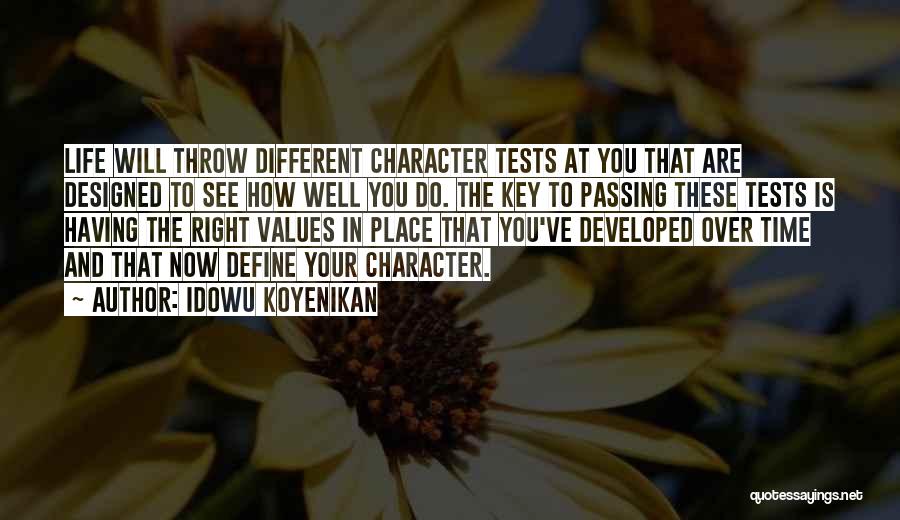 Define Character Quotes By Idowu Koyenikan