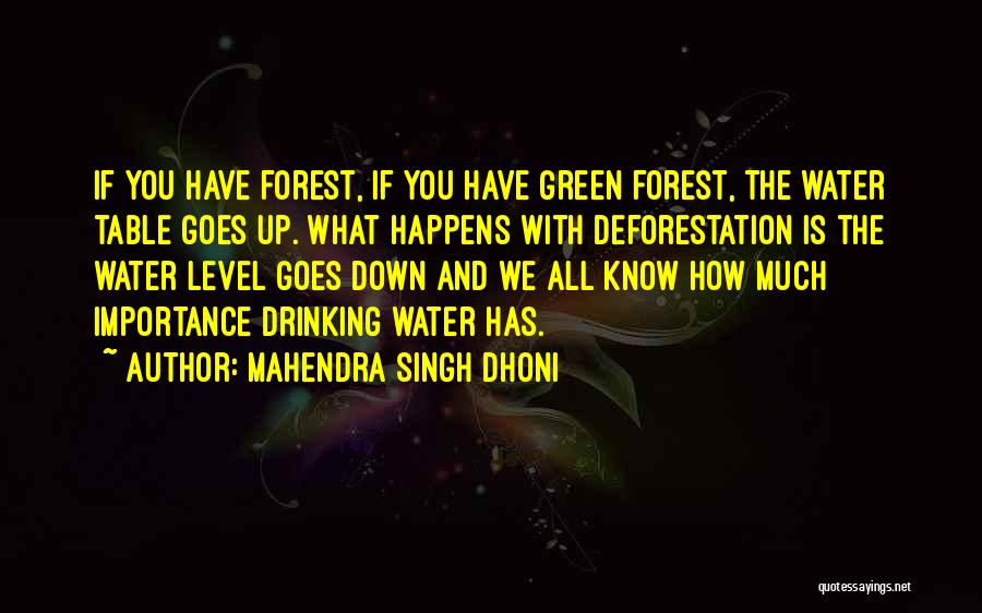 Deforestation Quotes By Mahendra Singh Dhoni