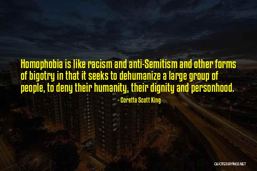 Dehumanize Quotes By Coretta Scott King