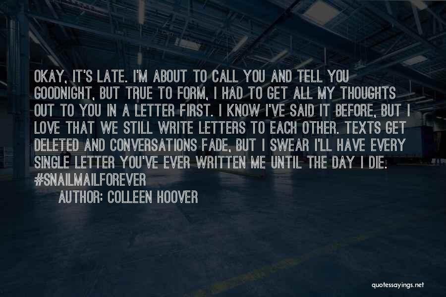 Deleted Love Quotes By Colleen Hoover