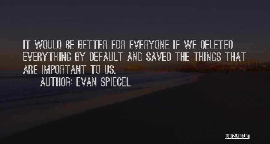 Deleted Quotes By Evan Spiegel