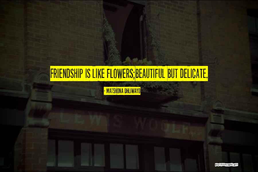 Delicate Friendship Quotes By Matshona Dhliwayo Delicate Friendship Quotes By Matshona Dhliwayo