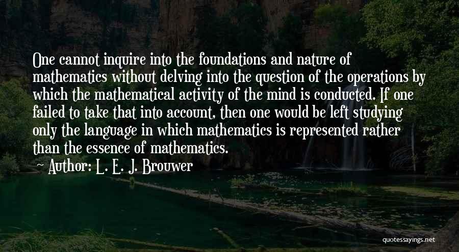 Delving Quotes By L. E. J. Brouwer