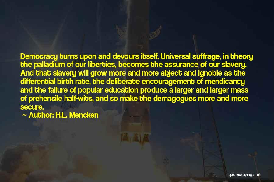 Democracy And Education Quotes By H.L. Mencken