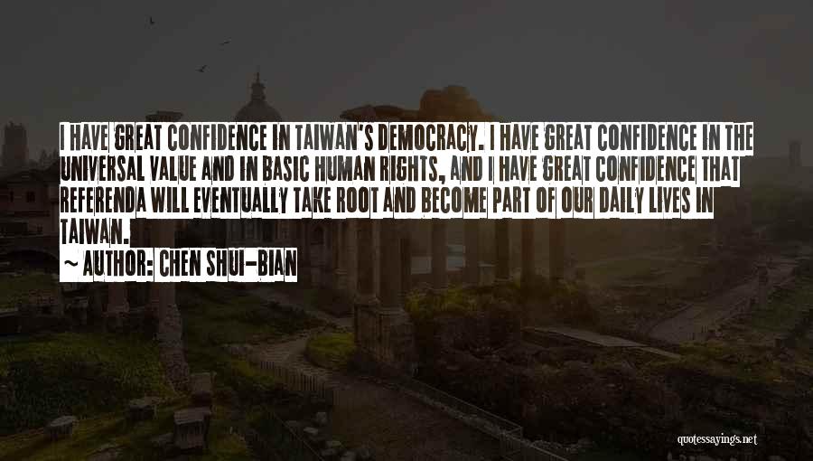 Democracy And Human Rights Quotes By Chen Shui-bian