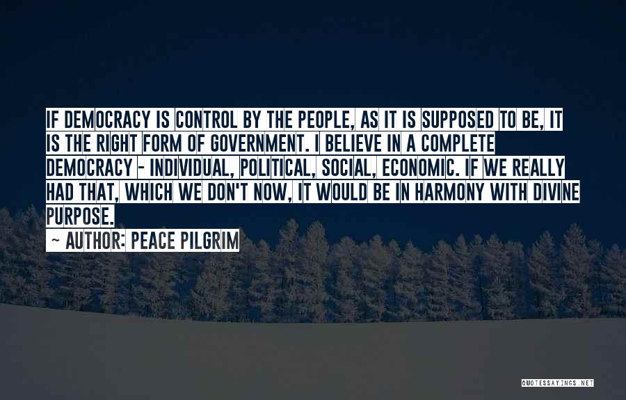 Democracy Now Quotes By Peace Pilgrim