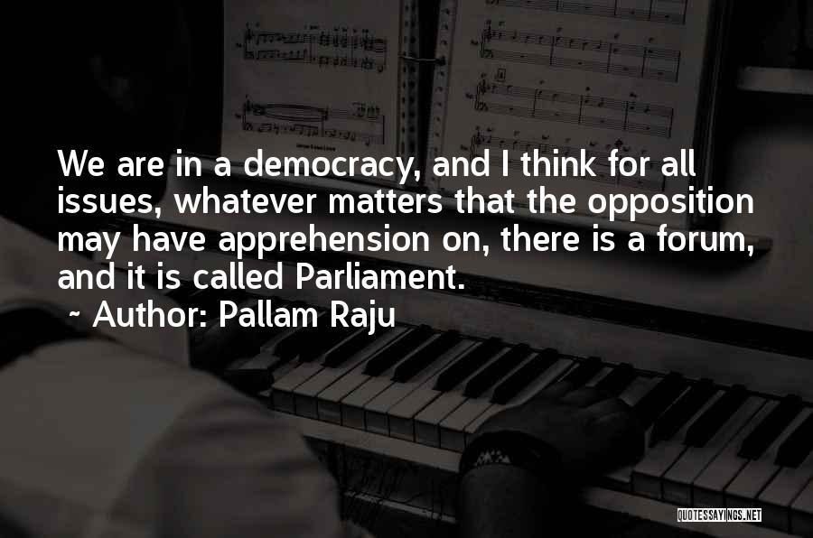 Democracy Opposition Quotes By Pallam Raju