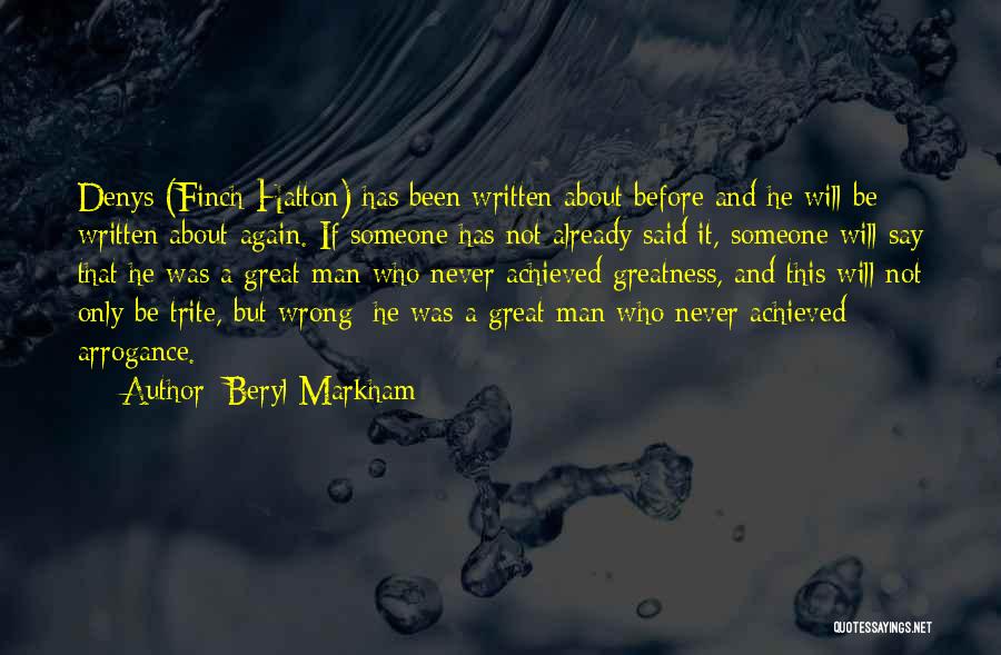 Denys Finch Hatton Quotes By Beryl Markham