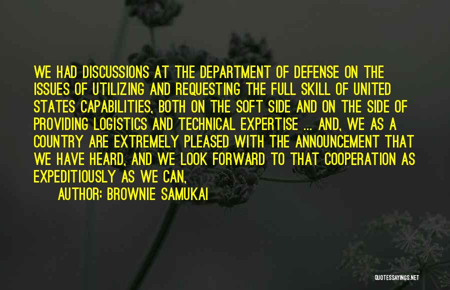 Department Of Defense Quotes By Brownie Samukai