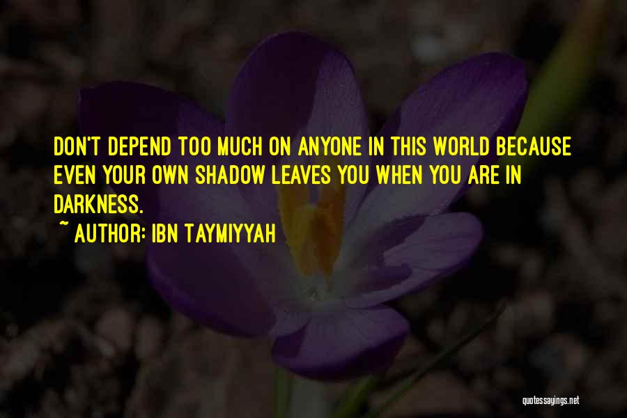Depend On Anyone Quotes By Ibn Taymiyyah