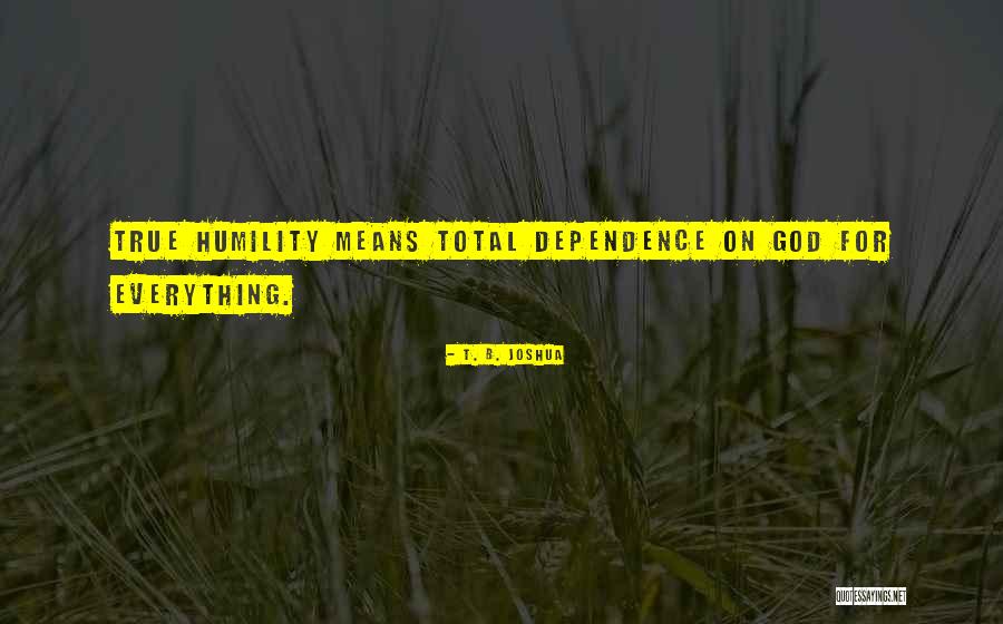 Dependence On God Quotes By T. B. Joshua