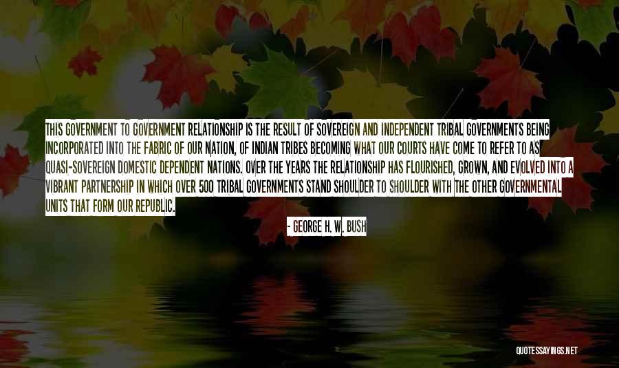 Dependent Relationship Quotes By George H. W. Bush Dependent Relationship Quotes By George H. W. Bush