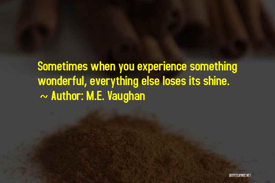 Depression And Heartbreak Quotes By M.E. Vaughan