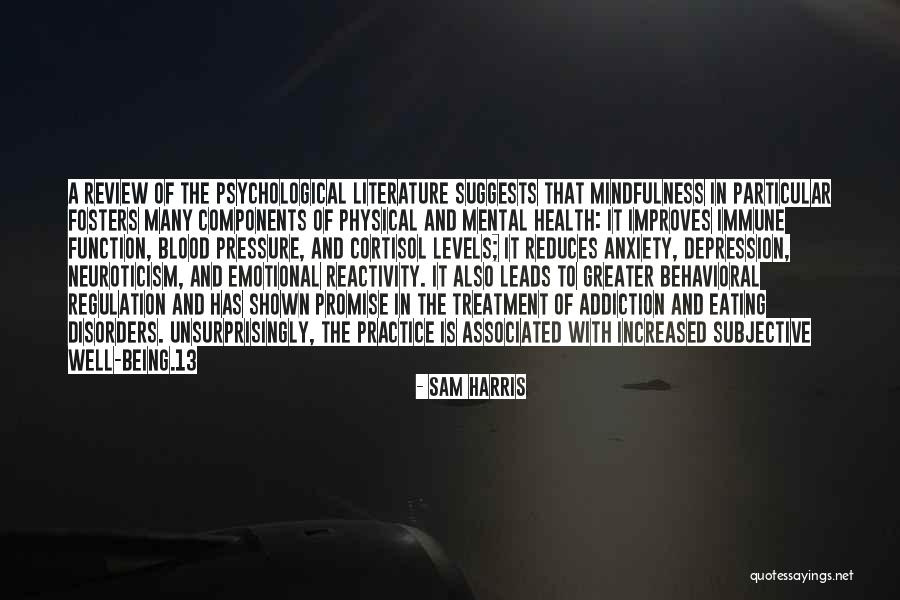 Depression Treatment Quotes By Sam Harris