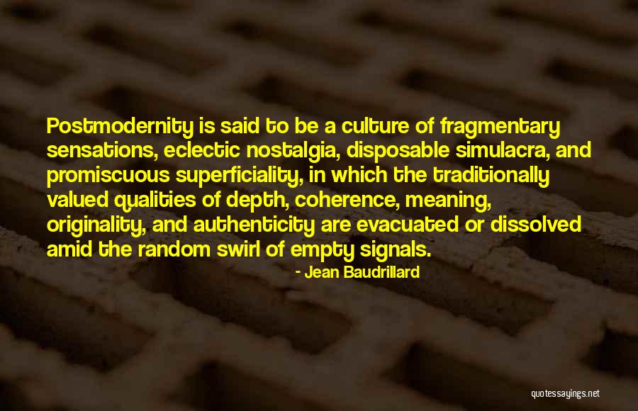 Depth Meaning Quotes By Jean Baudrillard