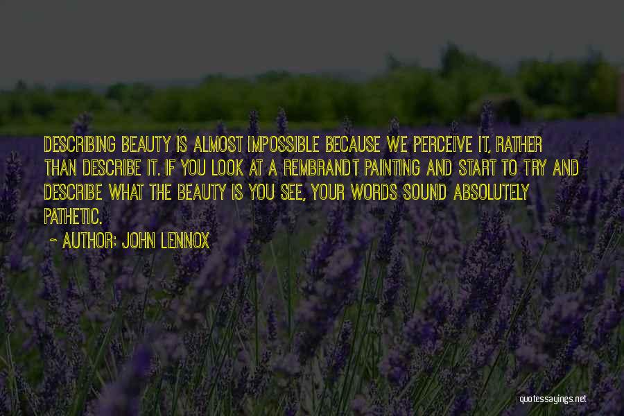 Describing Beauty Quotes By John Lennox