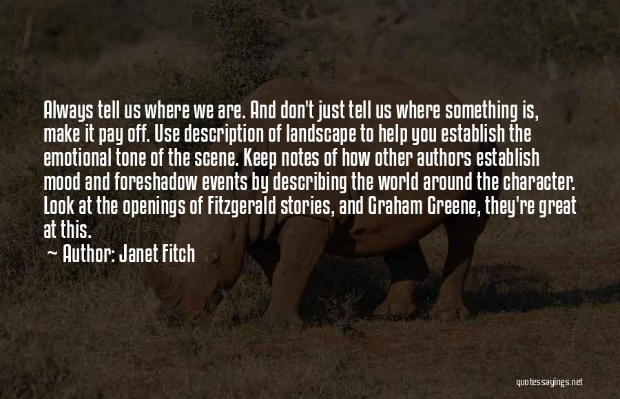 Describing Quotes By Janet Fitch