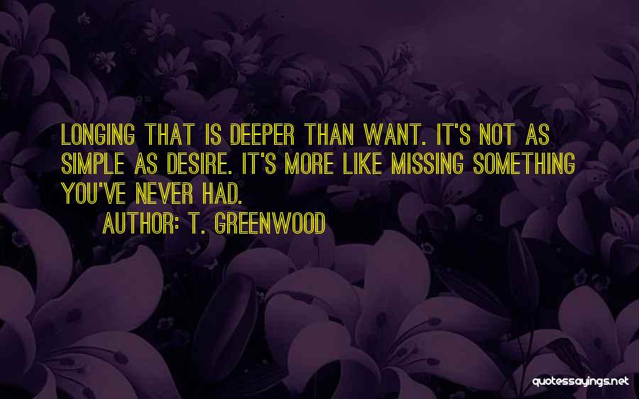 Desire Longing Quotes By T. Greenwood