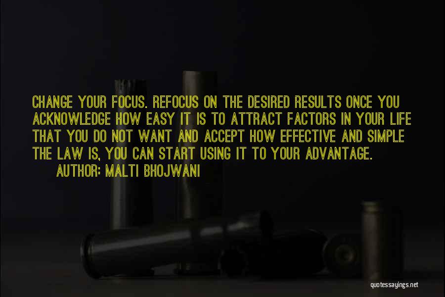 Desired Results Quotes By Malti Bhojwani