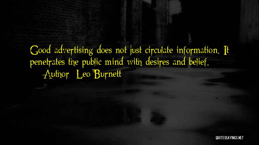 Desires Quotes By Leo Burnett