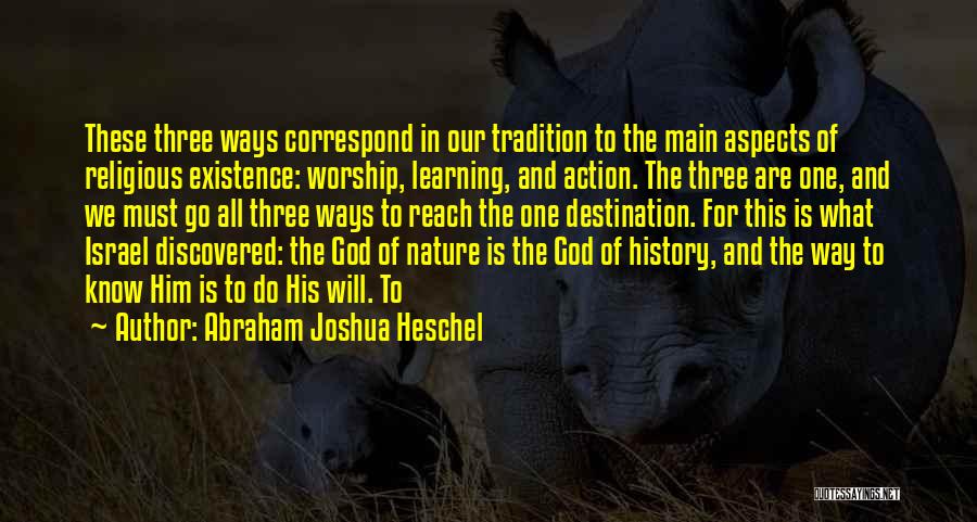 Destination Quotes By Abraham Joshua Heschel