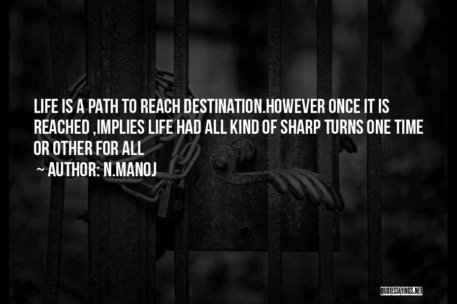 Destination Reached Quotes By N.Manoj