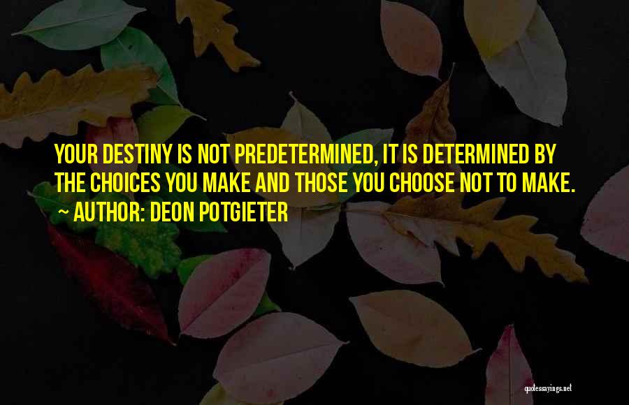 Destiny And Choices Quotes By Deon Potgieter