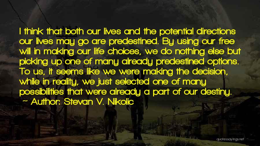 Destiny And Choices Quotes By Stevan V. Nikolic
